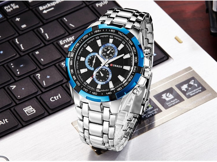 Men's Watch Business Steel Belt Quartz Watch