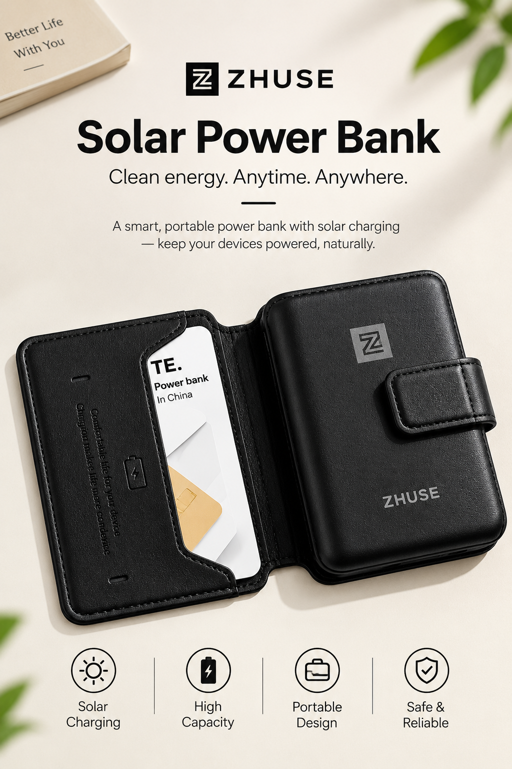 ZHUOSE - Card Bag Wireless Power Bank