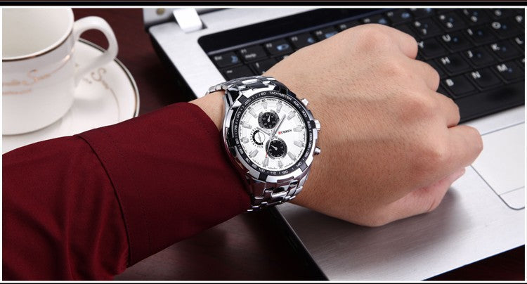 Men's Watch Business Steel Belt Quartz Watch